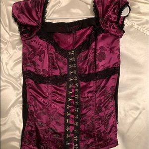 Tripp nyc purple floral corset/bustier top